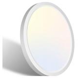 libtit 7 Inch White Flush Mount Ceiling Light, 15W 1500Lm Ceiling Light Fixture,3000K/4000K/6500K Color Selectable,Ultra-Thin Round Ceiling Lighting Fixture for Bedroom Kitchen Pantry Basement