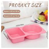 LemonRoad 40 Pcs Reusable Snack Container with Lids Double Compartment Condiment Container Small Sauce and Dip Box Grab and Go Food Storage for Snacks Sauces Travel Picnics(Pink, Blue, Yellow, White)