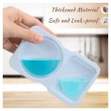 LemonRoad 40 Pcs Reusable Snack Container with Lids Double Compartment Condiment Container Small Sauce and Dip Box Grab and Go Food Storage for Snacks Sauces Travel Picnics(Pink, Blue, Yellow, White)