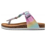 Torotto Boys Girls Cork Footbed Sandals Kids Flip Flops with Adjustable Braided Straps (Toddler/Little Kid/Big Kid), Size 31