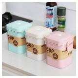 Cabilock Wheat Straw Soup Cup with Lid Sealed Microwave Safe Soup Container Double Seal Heat-Resistant Travel Bowl for Hot Snacks 4.13X3.54X4.92In