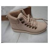 ANJOUFEMME Womens Comfy Hiking Boots-Casual Outdoor Lace up Ankle Booties Work Boots LightWeight Winter Shoes for Walking Trekking, Size: 9 - Color Varies from Stock Photo