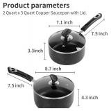 Nonstick Saucepan Set with Lid, Non Stick 2Qt & 3Qt Sauce Pan Set with Glass Lid Small Pot for Home Kitchen