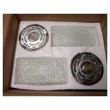 2 Packs Gold Semi Flush Mount Ceiling Light Fixtures Glass Vintage Hallway Light Fixture, Indoor Close to Ceiling Lamp for Hallway Entryway Kitchen, Bulb Not Included (Feather)