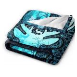 Deer Blanket for Girls Woman Deer Antlers Throw Blanket Deer Stuff Decor Merch Cozy Flannel Soft Warm Plush Lightweight Bedding Elk Hunting Gifts for Boy Man Sofa Bedding Couch 60"X50"