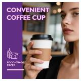 12 oz 100 Pack Disposable Coffee Cups with Lids and Sleeves, Coffee Paper Cups with Lids, To Go Beverage Drinking Cup for Coffee, Tea