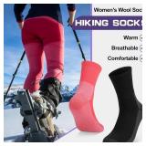 16 PAIRS Merino Wool Warm Socks for Women, Hiking Cozy Thermal Crew Boot Socks for Winter And Christmas Gifts