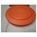 Kyraton 10 Inch Large Plastic Plates 8 Pieces, Dishwasher Safe, Unbreakable And Reusable Light Weight Dinner Plates Microwave Safe BPA Free (Orange)