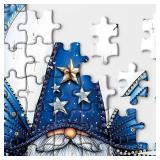 Crystal Blue Gnome Puzzle 1000 Pieces for Adults, Magic Jewel Butterfly Jigsaw Puzzle, Fantasy Heart Star Puzzle as Home Decor