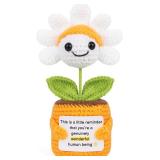 Sizobi Positive Crochet Coworkers Gifts, Handmade Emotional Support Flowers Plants Inspirational Birthday for Best Friend,Teacher, Sister, Mom, Appreciation Thank You Gift for Women,Men