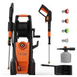 HIJOB Electric 4000 PSI High Power Water Washers Machine w/ 20 ft Hose, 4 Nozzles, Max. 2.6 GPM for Patios/Cars/Fences/Driveways
