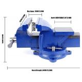 Bench Vise Heavy Duty, Table 6" Vise - Locking Base Clamp Cast Steel 360  Swivel Vice with Anvil, Table Clamp Pipe Lock Pliers Base Desktop for Woodworking Cutting Conduit Drilling, Sanding