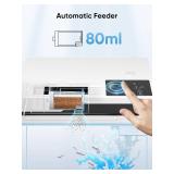 PONDON Smart Fish Tank 4 Gallon, Small Beta Fish Aquariums Startar Kit with Automatic Feeder, Glass Betta Tank with Filter and Light (4-Gal White)