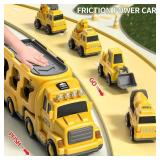 TEMI Construction Truck Boy Toys for 3-5 Year Old Toddlers - Toys for 3 4 5 6 7 Years Old Engineering Transport Vehicle Carrier Truck, Kids Excavator Crane Gifts Toys for Boys and Girls Aged 4-6