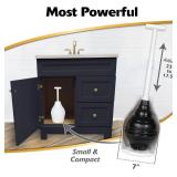 Korky BeehiveMAX Hideaway - Heavy Duty Toilet Plunger - Drip Free Carry - Seals All Bowl Shapes   Powerful Clog Removal, No Holder - Plunger only