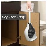 Korky BeehiveMAX Hideaway - Heavy Duty Toilet Plunger - Drip Free Carry - Seals All Bowl Shapes   Powerful Clog Removal, No Holder - Plunger only