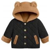 Baby Girl Winter Jackets Coat 6M-3Y Toddler Light Button-up Outwear with Hooded