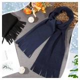 Handepo 24 Pieces Winter Scarves in Bulk Men Women Fleece Scarves Warm Winter Tassel Scarf Homeless Care Gift Unisex