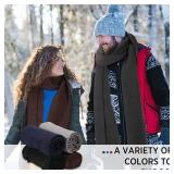 Handepo 24 Pieces Winter Scarves in Bulk Men Women Fleece Scarves Warm Winter Tassel Scarf Homeless Care Gift Unisex