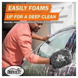HOMEXCEL Car Wash Mitt, 2PK Chenille Microfiber Wash Mitt, Scratch-Free & Lint-Free, Rich Foam, Highly Absorbent, Double Sided, Perfect for Car Washing and Detailing, 10.2" x 6.7 ", Grey