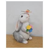 LUMIARTISAN Benny Rabbit Garden Statue - Solar LED Light, Weatherproof Resin - Gray WORKS -