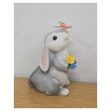 LUMIARTISAN Benny Rabbit Garden Statue - Solar LED Light, Weatherproof Resin - Gray WORKS -