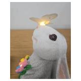 LUMIARTISAN Benny Rabbit Garden Statue - Solar LED Light, Weatherproof Resin - Gray WORKS -