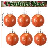 Pinkunn 6 Pcs Mexican Barro Ceramic Christmas Ball Ornaments Talavera Christmas Tree Ornaments Cielito Lindo Party Decor Brown Xmas Porcelain Ball Hanging Decorations for Holiday Decor, 2.36 Inches