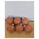 Pinkunn 6 Pcs Mexican Barro Ceramic Christmas Ball Ornaments Talavera Christmas Tree Ornaments Cielito Lindo Party Decor Brown Xmas Porcelain Ball Hanging Decorations for Holiday Decor, 2.36 Inches