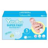 YOYOBOO Disposable Newborn Diapers, Hypoallergenic, Superior Absorbency & Lightweight, Designed to Reduce Baby's Burden, Size 5, 50 Count