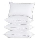 Casa Platino Pillows Standard Size Set of 4  Soft & Medium Standard Bed Pillow, Luxury Sleep Quality, Easy to Clean, Ideal for Neck Support =