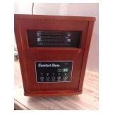 1500-Watt 8-Element Portable Infrared Radiant Quartz Electric Cabinet Space Heater, Auburn Oak, Remote,Timer,ECO Setting - Retail: $188