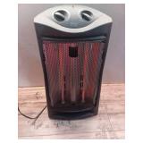 1500-Watt Black Electric Tower Quartz Infrared Space Heater with Thermostat - Retail: $70