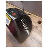 VH240 1500-Watt Gray Indoor Electric Fan Space Heater with Adjustable Thermostat , 3-Heat Settings, Safety Features - Power On, Working  - Retail: $70