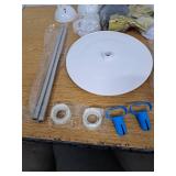 2 Sets Black Gold Balloon Column Stand Kit with Balloons Adjustable Balloon Column Tower Stand with Bases for Floor Confetti Black Gold Balloon Arch for 50th 60th Birthday Wedding School Holiday Party