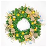 Christmas Wreath for Front Door 22\' Artificial Gold Bowknot Wreath Home Wall Decor Christmans Decor Outdoor Decor