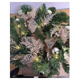 Christmas Wreath for Front Door 22\' Artificial Gold Bowknot Wreath Home Wall Decor Christmans Decor Outdoor Decor