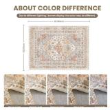 zesthome 9x12 Area Rugs, Stain Resistant Washable Rug,Ultra-Thin Rugs for Living Room,Bedroom,Non-Slip Backing Home Decor Large Area Rug (Orange,9'x12') - Retail: $130