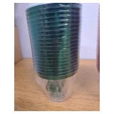 I00000 60PCS Merry Christmas Party Cups - Christmas Disposable Cups 9 Oz Clear Party Cups Wine Glasses Disposable Clear Plastic Cocktail Cups Tumblers Drinking Cups for Xmas Parties