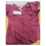 Bbonlinedress Burgundy Cocktail Dress for Women Vintage Wedding Guest Tea Length Church Mother of The Bride 50s Dress Burgundy L