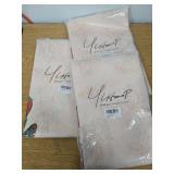 3 Count of YiHomer Poinsettia Ribbon Engineered Printed Fabric Christmas Tabletop for Xmas Winter Holiday, Christmas Time, Tablecloth, 52 x 52 Square