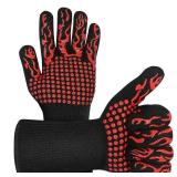Oven Mitts,Heat Resistant BBQ Gloves,Silicone Non-Slip Grill Gloves,1472 Extreme Heat Resistant,Fireproof Gloves for BBQ,Cooking,Baking,Grilling,Welding