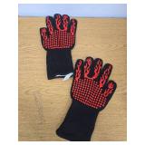 Oven Mitts,Heat Resistant BBQ Gloves,Silicone Non-Slip Grill Gloves,1472 Extreme Heat Resistant,Fireproof Gloves for BBQ,Cooking,Baking,Grilling,Welding