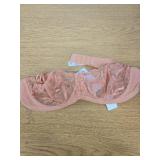 Deyllo Women's Balconette Lace Bra Underwire Unlined Sheer Lace See Through Non Padded 36B