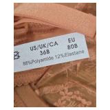 Deyllo Women's Balconette Lace Bra Underwire Unlined Sheer Lace See Through Non Padded 36B