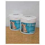 2 Count of Nurhome Dog Ear Cleaner Wipes Grooming Kit Care for Dogs & Cats Pet Ear Relief Gently Remove Ear Wax Debris and Smelly 50 Pcs Unscented