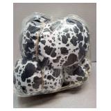 Decorative Cow Print Fabric Pumpkins- Set of Two