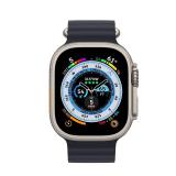 Apple Watch Ultra [GPS + Cellular 49mm] Titanium Case with Midnight Ocean Band, One Size (Renewed)- Retails $310