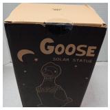 Solar Goose Outdoor Statues for Garden (White)