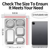 GOLDEN KEY 3 Pcs Stainless Steel Snack Containers with Lids,Stainless Steel Bento Lunch Box with 5 Compartments